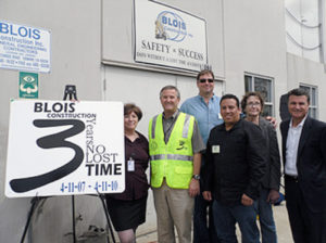 Blois Construction Celebrates 3 Years of Safety